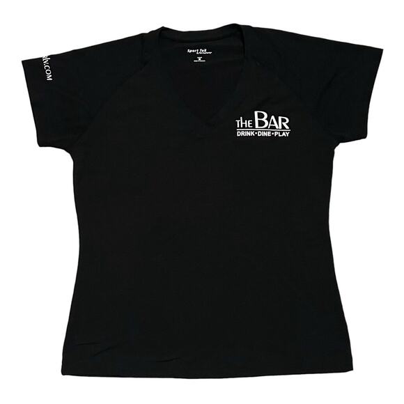 Black Tee T Shirt Sport Tek Women’s Medium Las Vegas The Bar - Picture 1 of 5